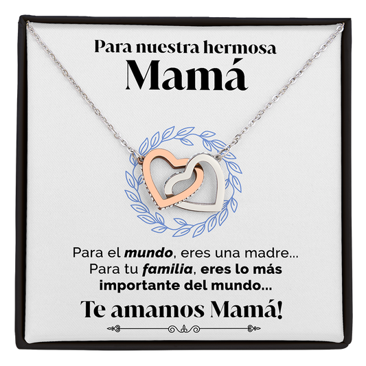 Collar con tarjeta dedicatoria - Eres el mundo Mamá