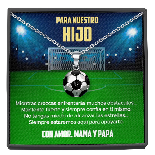 Collar Pelota y tarjeta dedicatoria - Confía en ti mismo - Mamá y Papá