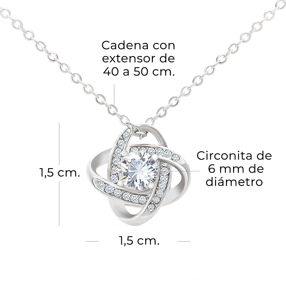 Collar de nudo con tarjeta dedicatoria "Mantenme en tu corazón" Abuelo