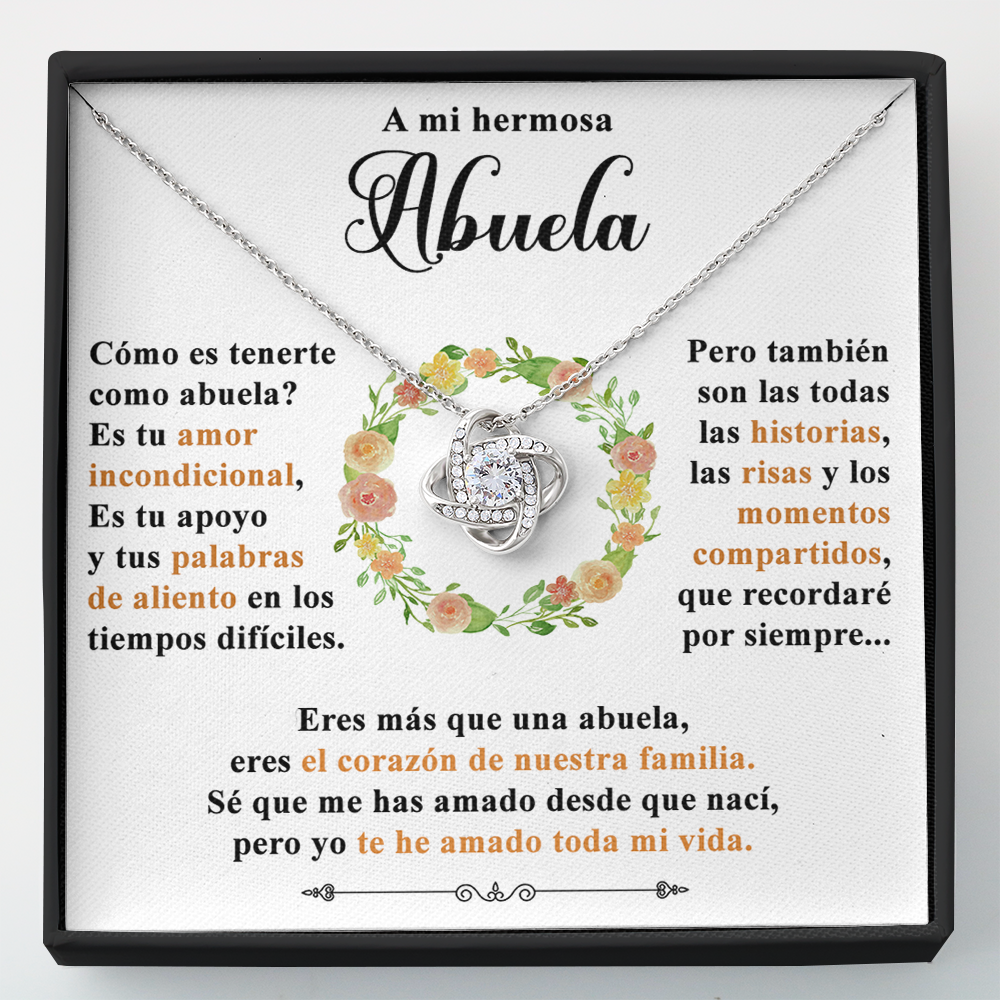 Collar de nudo con tarjeta dedicatoria - El corazón de la familia