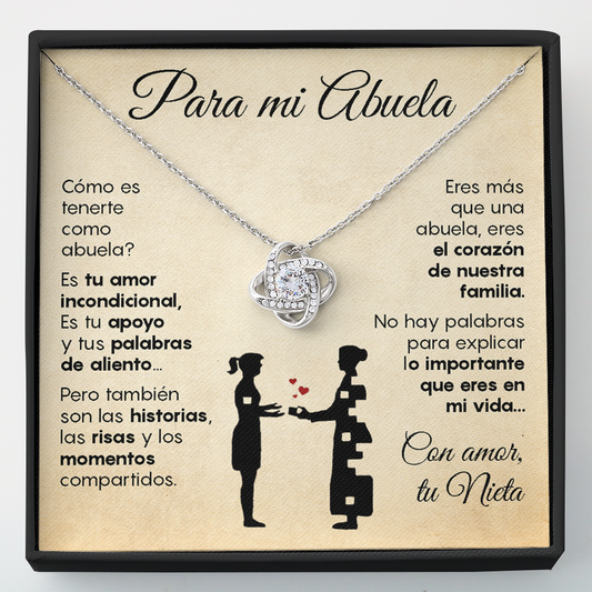 Collar de nudo con tarjeta dedicatoria - Más que una abuela