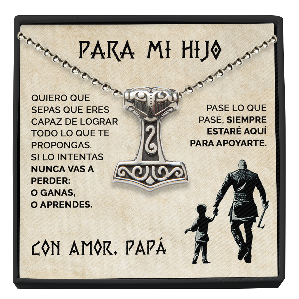 Collar Vikingo y tarjeta dedicatoria - Siempre estaré aquí