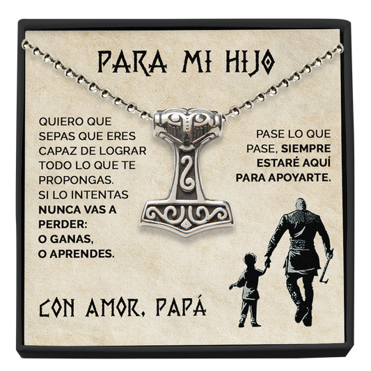 Collar Vikingo y tarjeta dedicatoria - Siempre estaré aquí