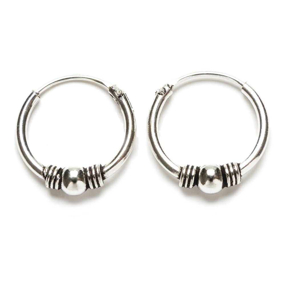 Pendientes Bali de Plata de Ley