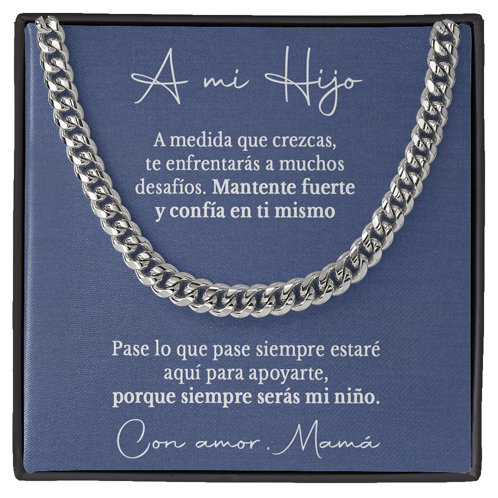 Collar cadena y tarjeta dedicatoria - Mantente fuerte y confía en ti mismo