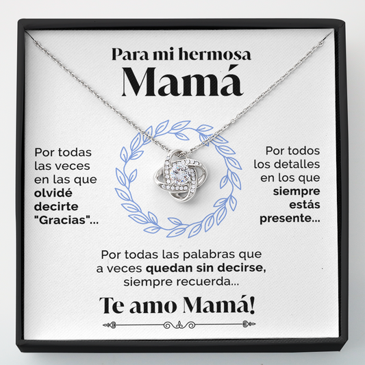 Collar de nudo con tarjeta dedicatoria - Siempre estás presente