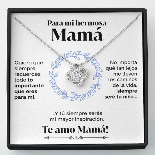 Collar de nudo con tarjeta dedicatoria - Siempre seré tu niña