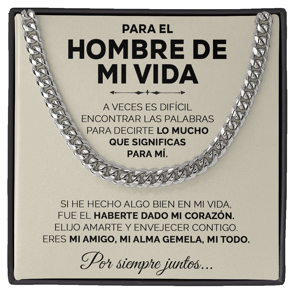 Collar de cadena y tarjeta dedicatoria - Haberte dado mi corazón
