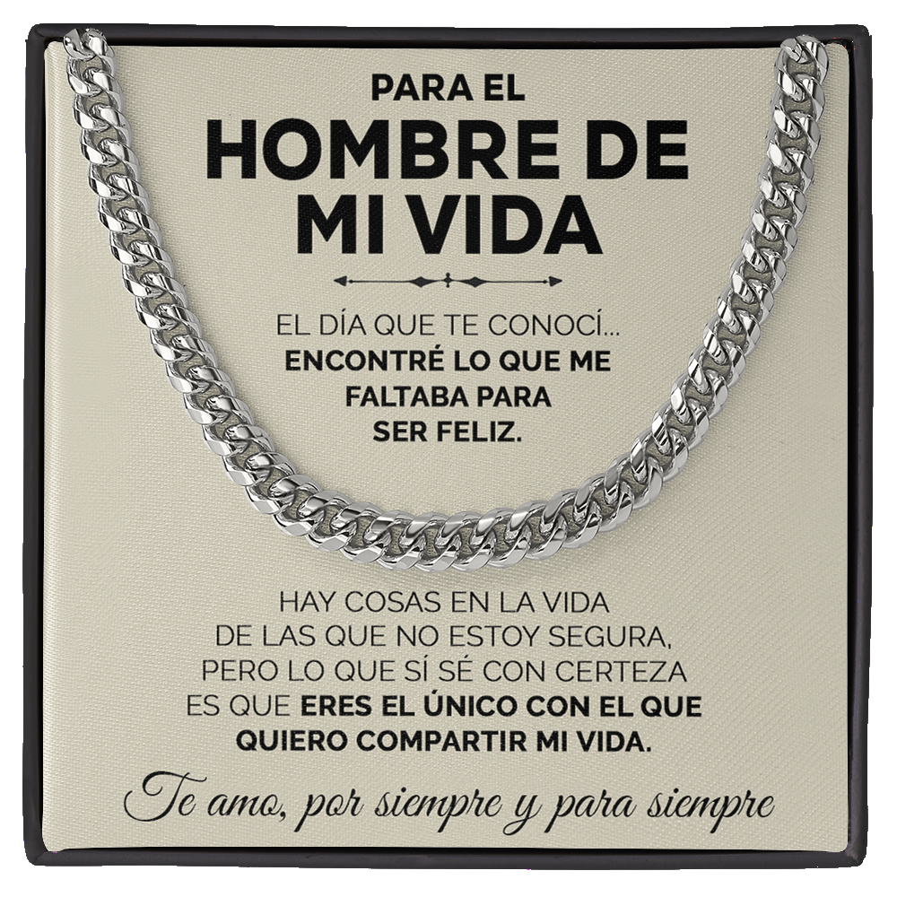 Collar de cadena y tarjeta dedicatoria - El día que te conocí