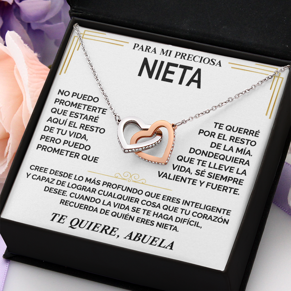 Collar con tarjeta dedicatoria "Recuerda de quien eres nieta"