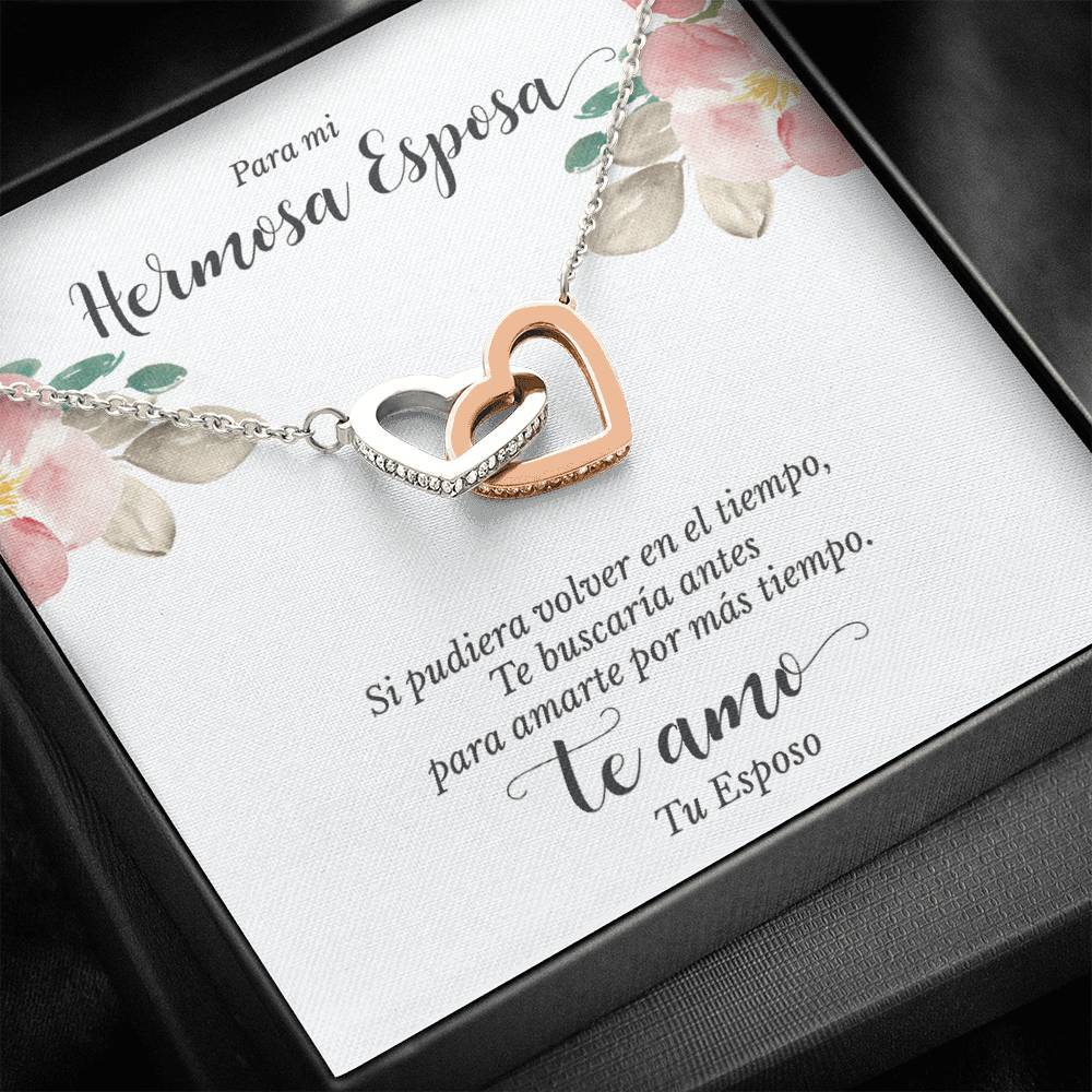 Collar con tarjeta dedicatoria "Amarte por más tiempo"
