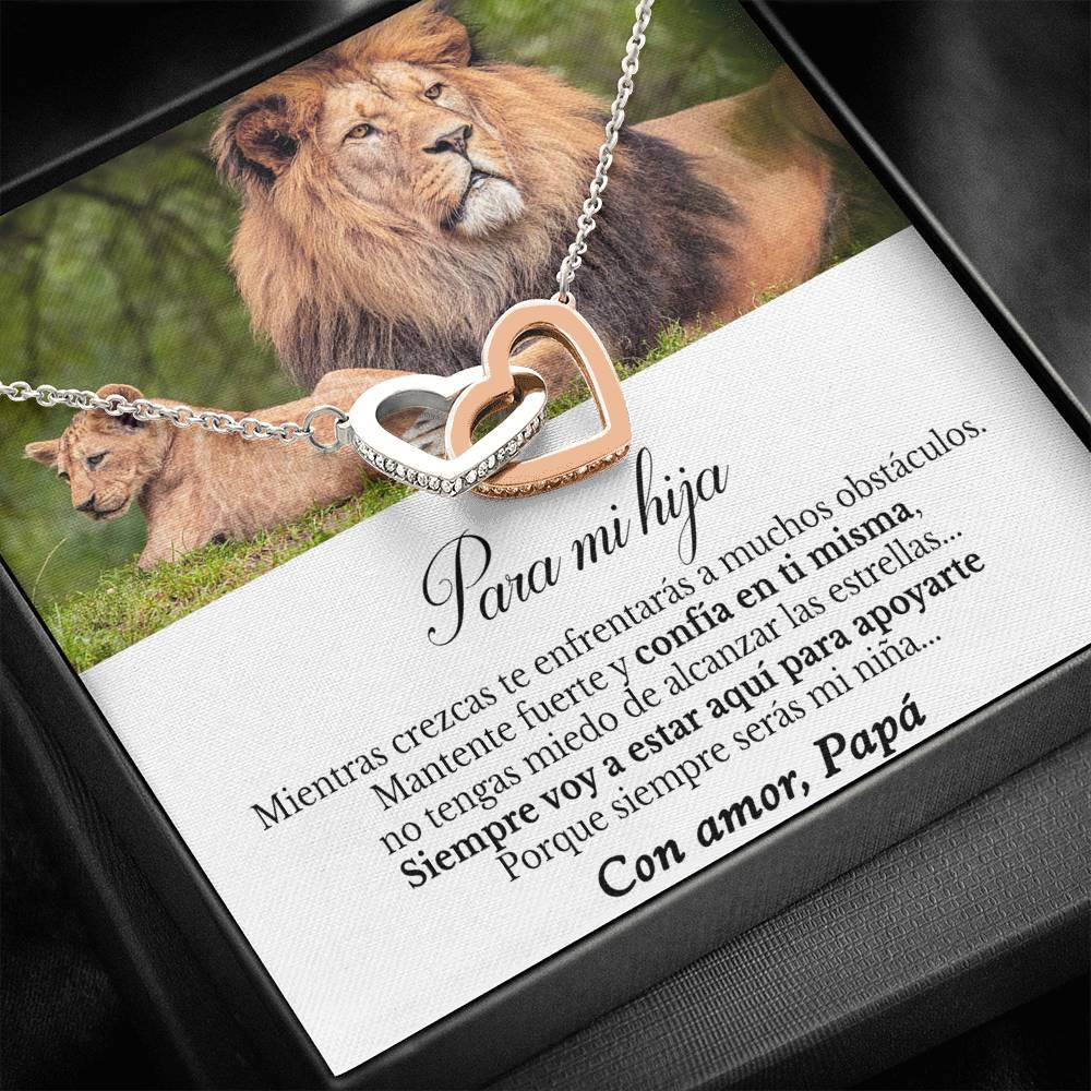 Collar con tarjeta dedicatoria "Siempre voy a estar aquí" Papá 2