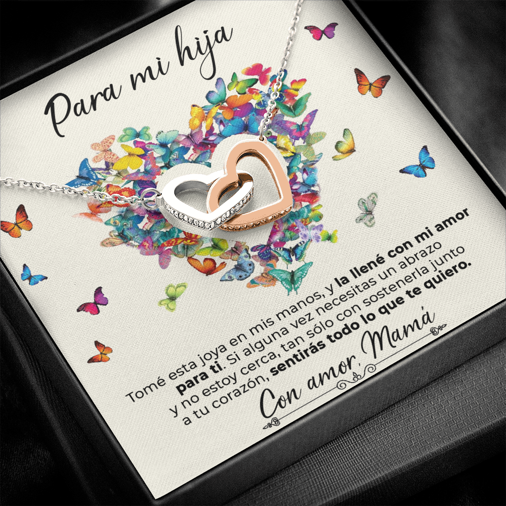 Collar con tarjeta dedicatoria "Todo lo que te quiero" Mariposas