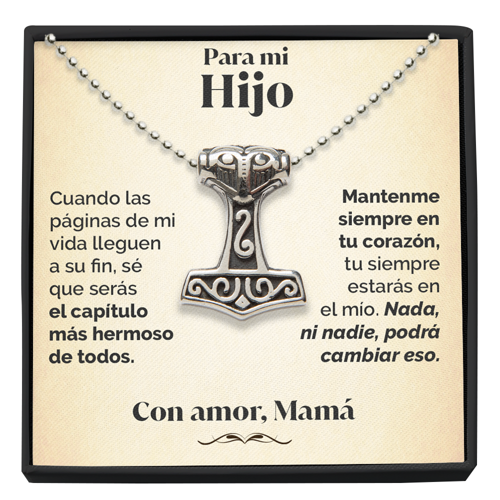 Collar Vikingo y tarjeta dedicatoria - Mantenme en tu corazón
