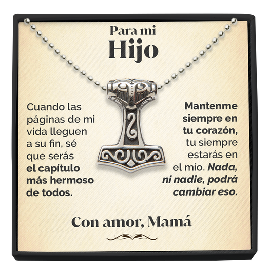 Collar Vikingo y tarjeta dedicatoria - Mantenme en tu corazón