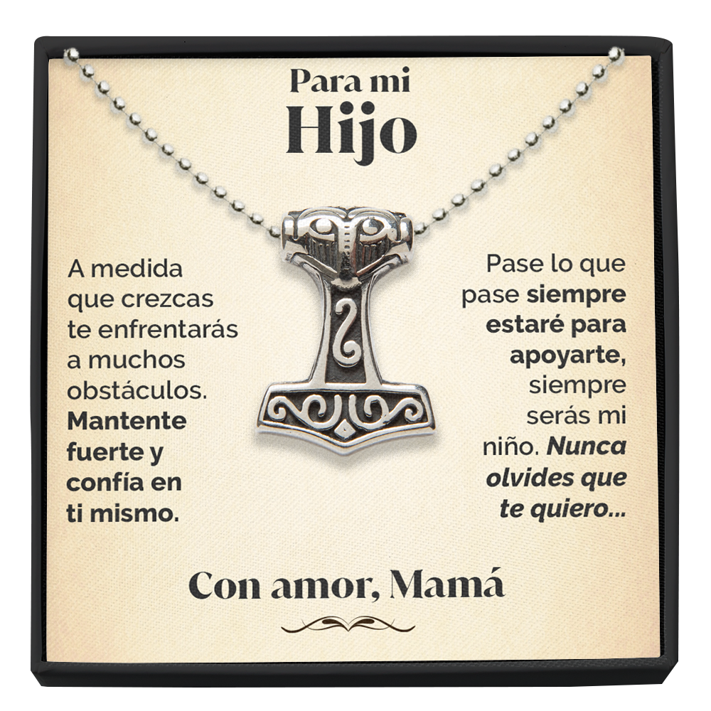 Collar Vikingo y tarjeta dedicatoria - Nunca olvides que te quiero