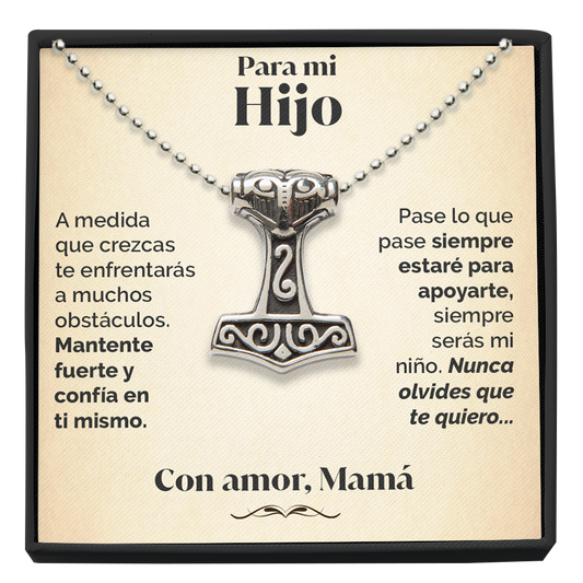 Collar Vikingo y tarjeta dedicatoria - Nunca olvides que te quiero