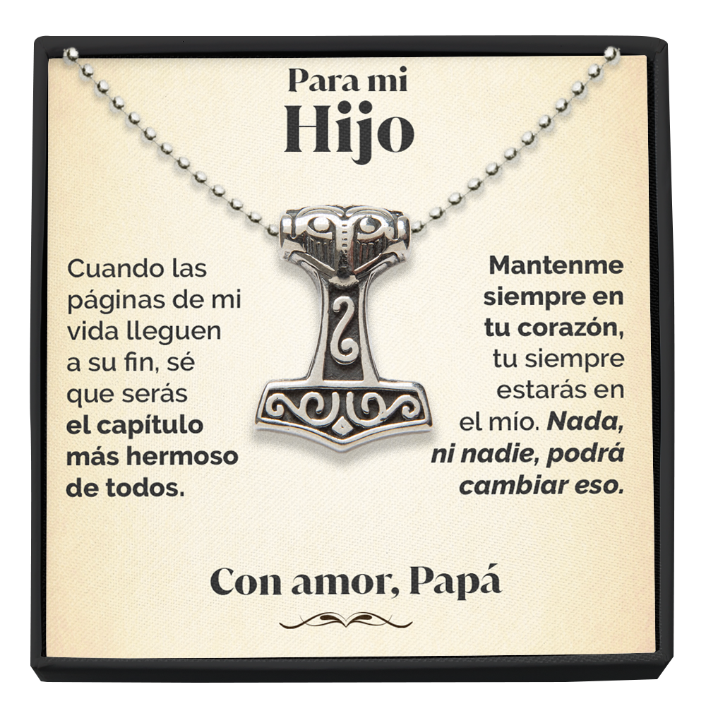 Collar Vikingo y tarjeta dedicatoria - Mantenme en tu corazón - Papá