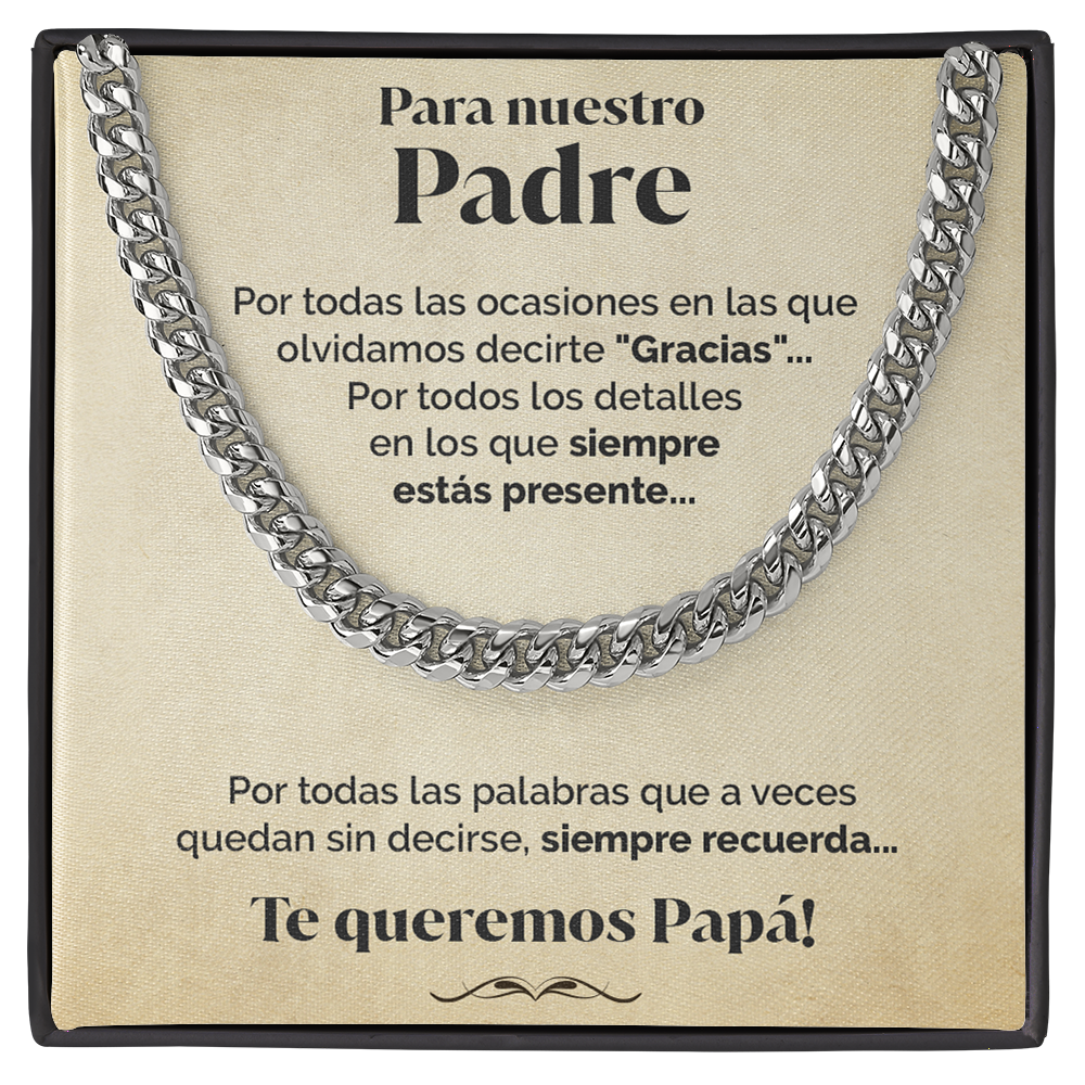 Cadena y tarjeta dedicatoria - Siempre presente - Hijos