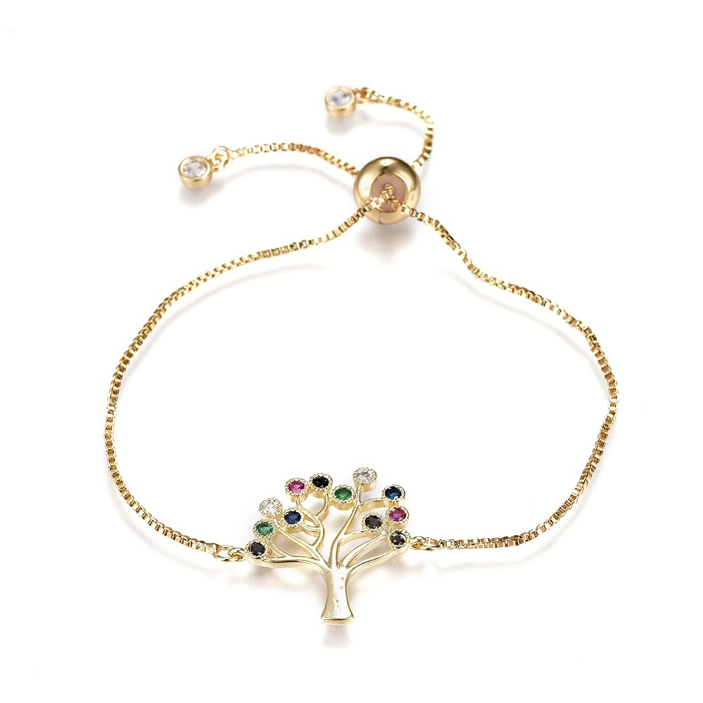Pulsera de Árbol de la Vida con tarjeta "Te amaré siempre" - Dorada - Margaritas