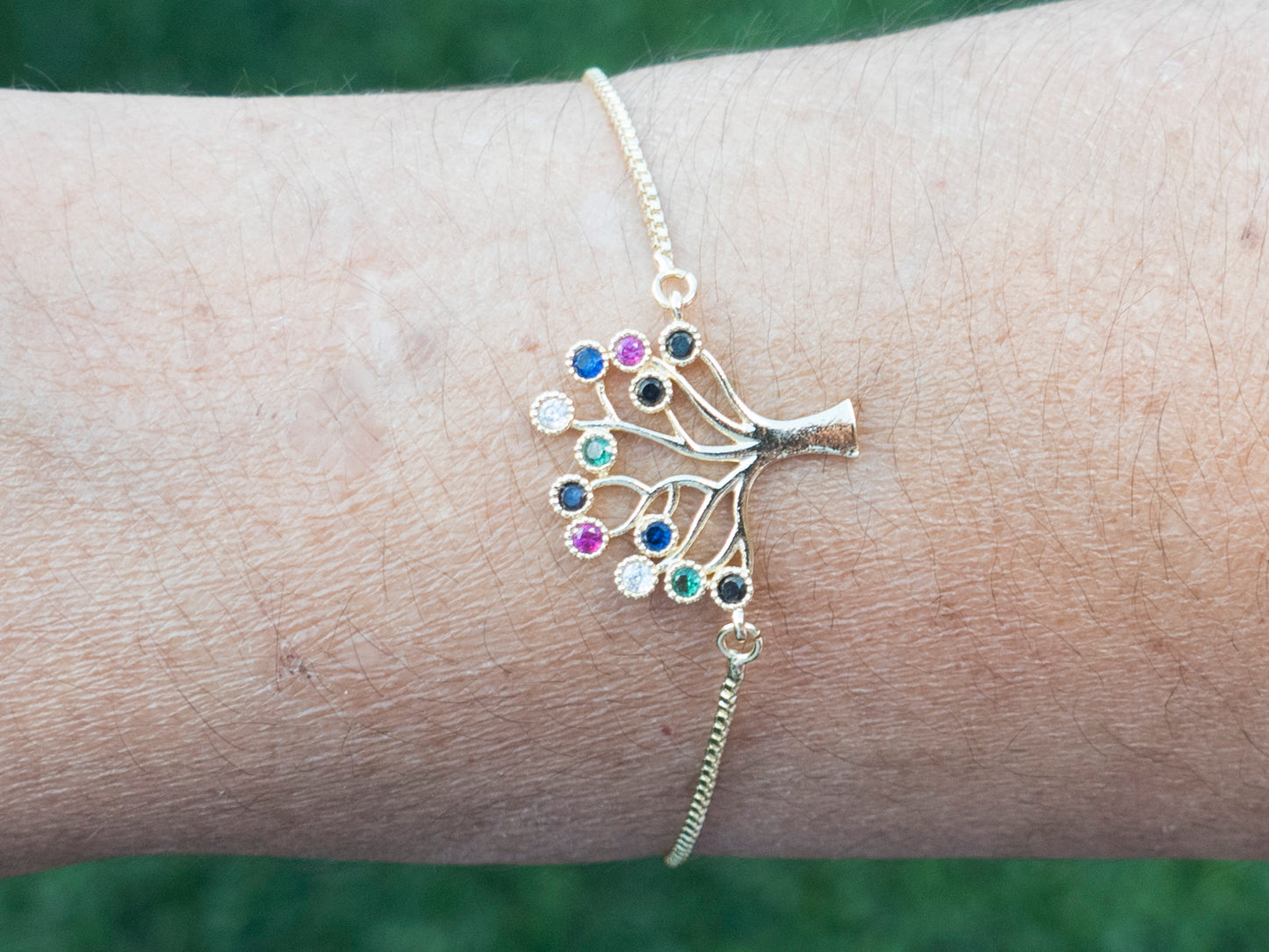 Pulsera de Árbol de la Vida con tarjeta "Siempre voy a estar aquí" - Dorada