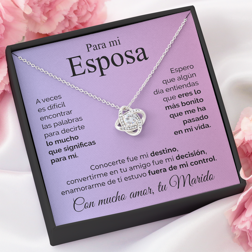 Collar de nudo con tarjeta dedicatoria - Lo más bonito que me ha pasado