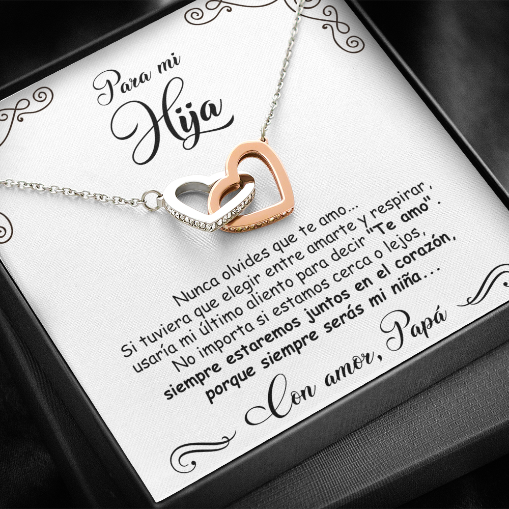 Collar con tarjeta dedicatoria - Siempre serás mi niña - Papá