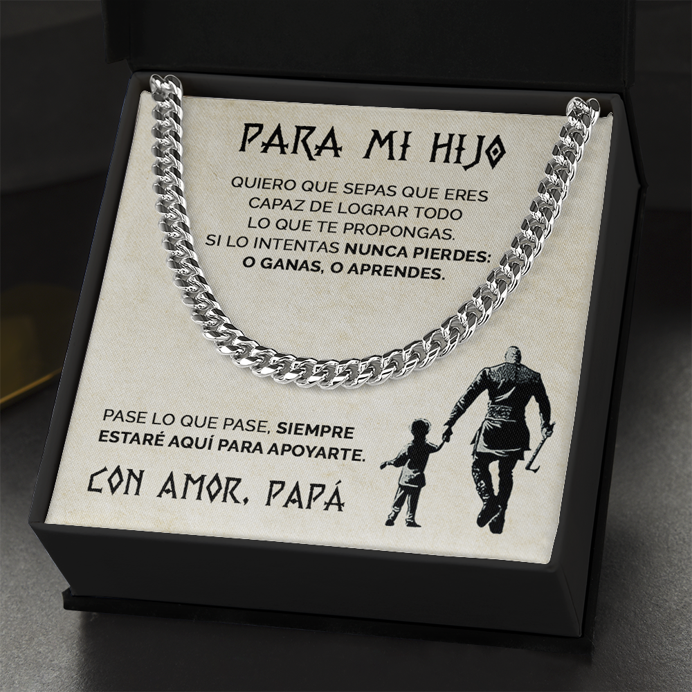 Collar cadena y tarjeta dedicatoria - Siempre estaré aquí para apoyarte