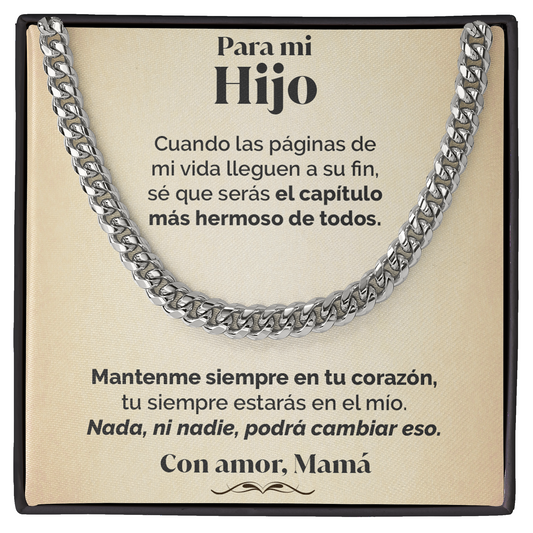 Collar cadena y tarjeta dedicatoria - Mantenme en tu corazón