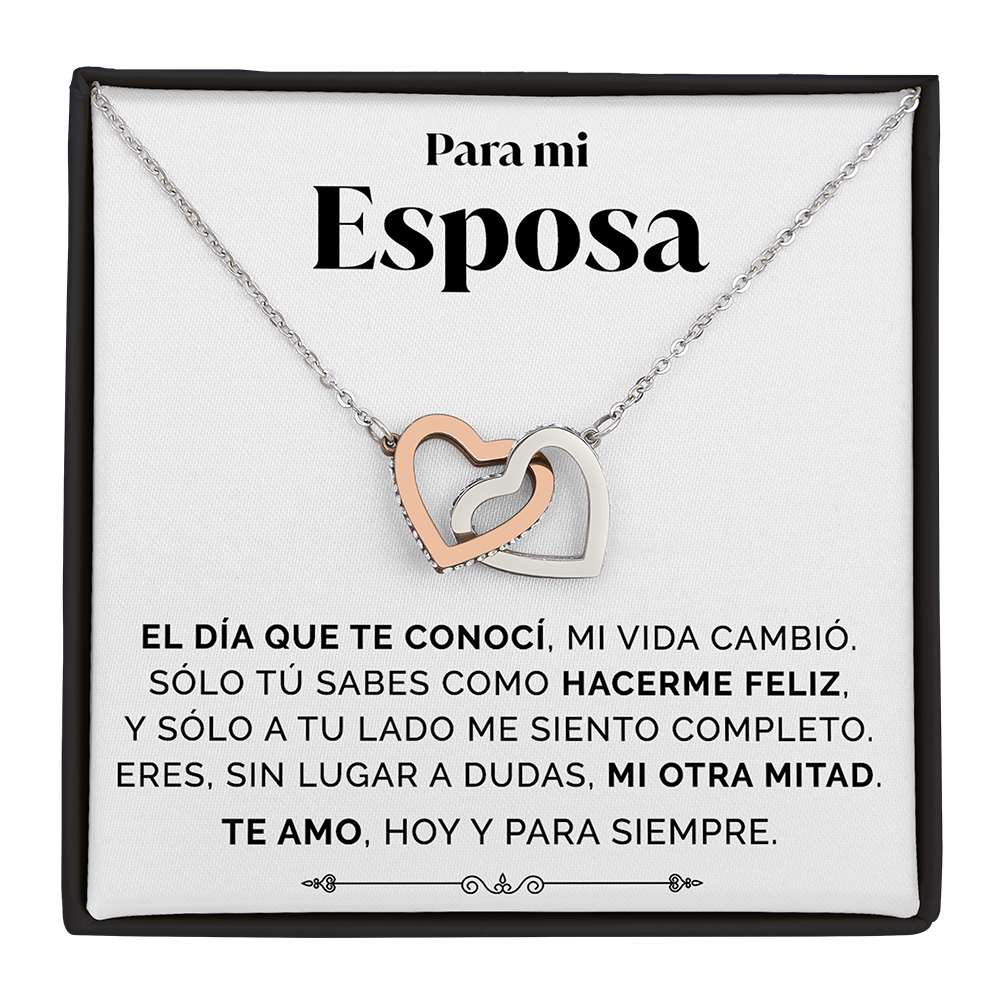 Collar con tarjeta dedicatoria - Mi otra mitad - Esposa