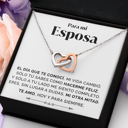 Collar con tarjeta dedicatoria - Mi otra mitad - Esposa