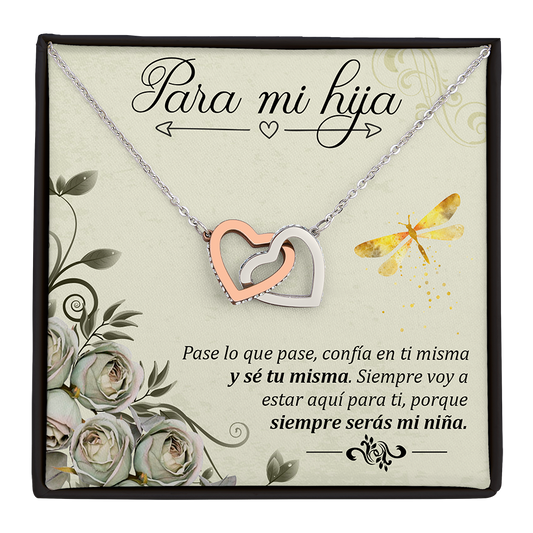 Collar con tarjeta dedicatoria "Pase lo que pase"