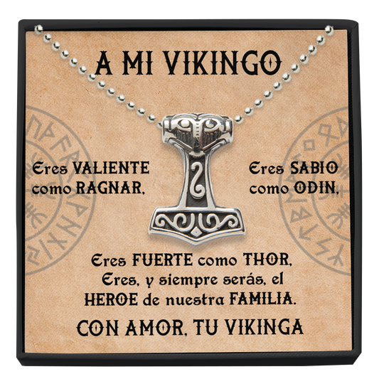 Collar Vikingo y tarjeta dedicatoria - A mi vikingo