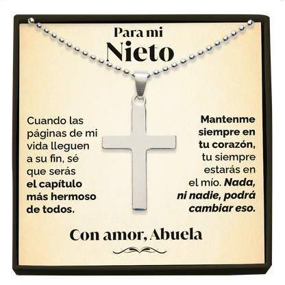 Collar de Cruz y tarjeta dedicatoria - Mantenme en tu corazón - Nieto