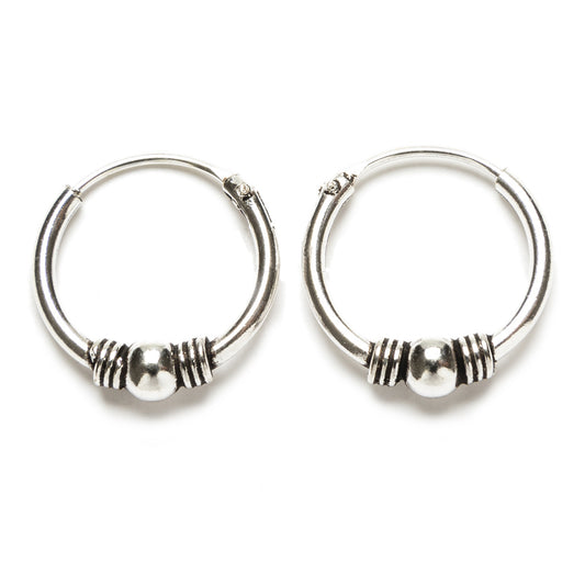 Pendientes Bali de Plata de Ley