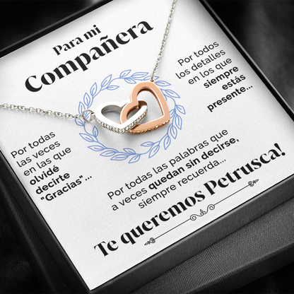 Collar con tarjeta dedicatoria "Petrusca"