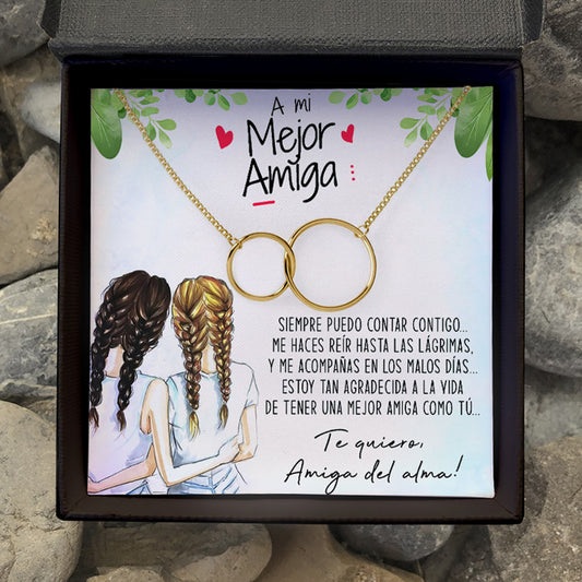 Collar de Aros con tarjeta dedicatoria "Amiga del alma"