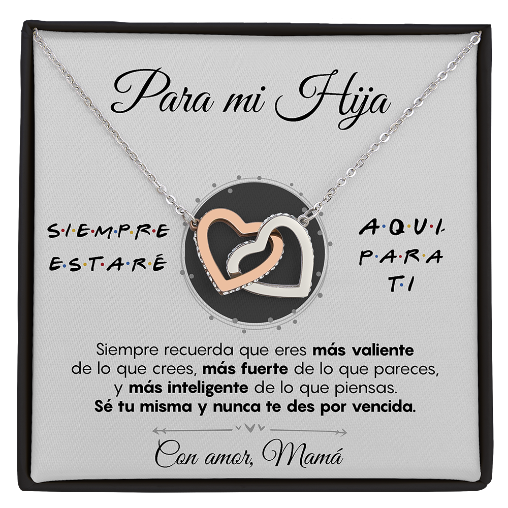 Collar con tarjeta dedicatoria "Siempre estaré aquí para ti"