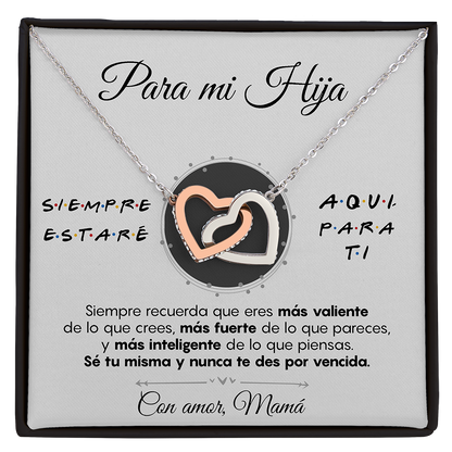 Collar con tarjeta dedicatoria "Siempre estaré aquí para ti"