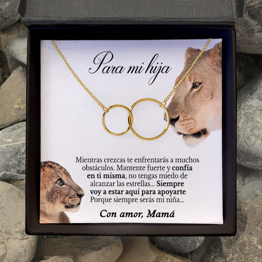 Collar de Aros con tarjeta dedicatoria "Siempre voy a estar aquí" - Leona