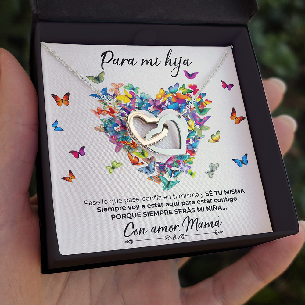 Collar con tarjeta dedicatoria "Confía en ti misma, Mamá"