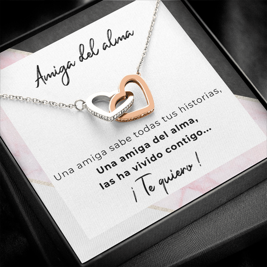 Collar con tarjeta dedicatoria "Amiga del alma" - Mármol