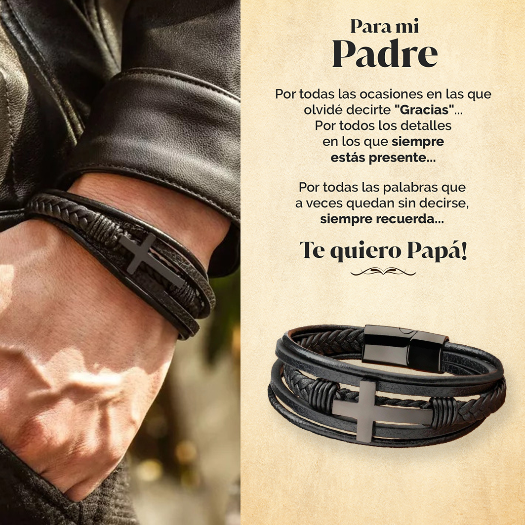 Pulsera de cruz y tarjeta dedicatoria - Siempre presente