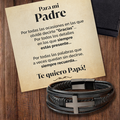 Pulsera de cruz y tarjeta dedicatoria - Siempre presente