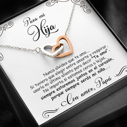 Collar con tarjeta dedicatoria - Siempre serás mi niña - Papá