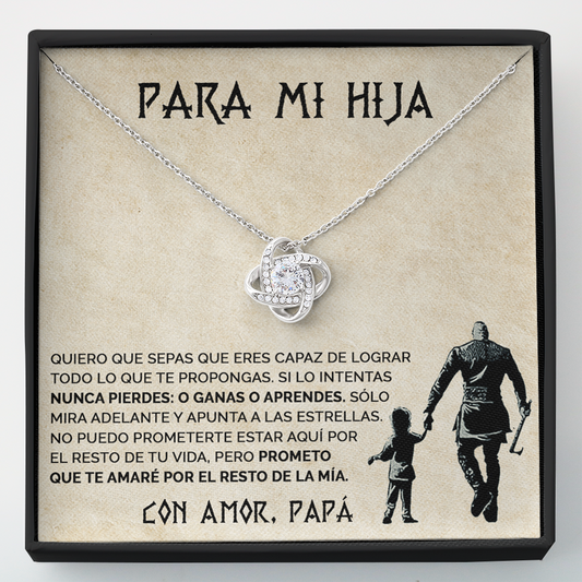 Collar de nudo con tarjeta dedicatoria - Apunta a las estrellas