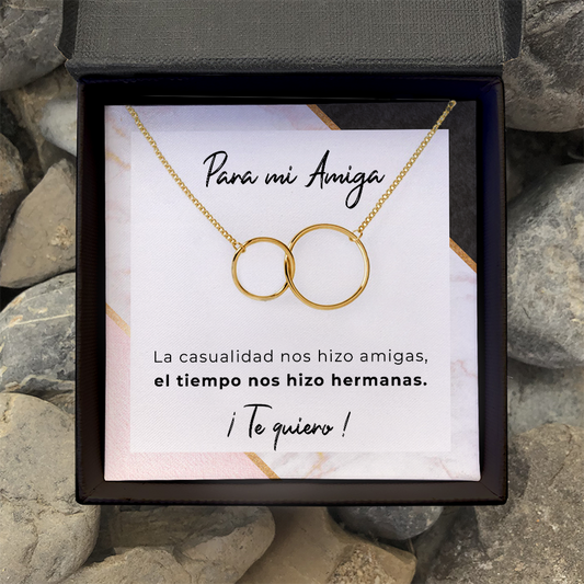 Collar de Aros con tarjeta dedicatoria "Amigas y hermanas"