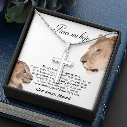 Collar y tarjeta dedicatoria - Cree en ti mismo - Personalizado Cruz