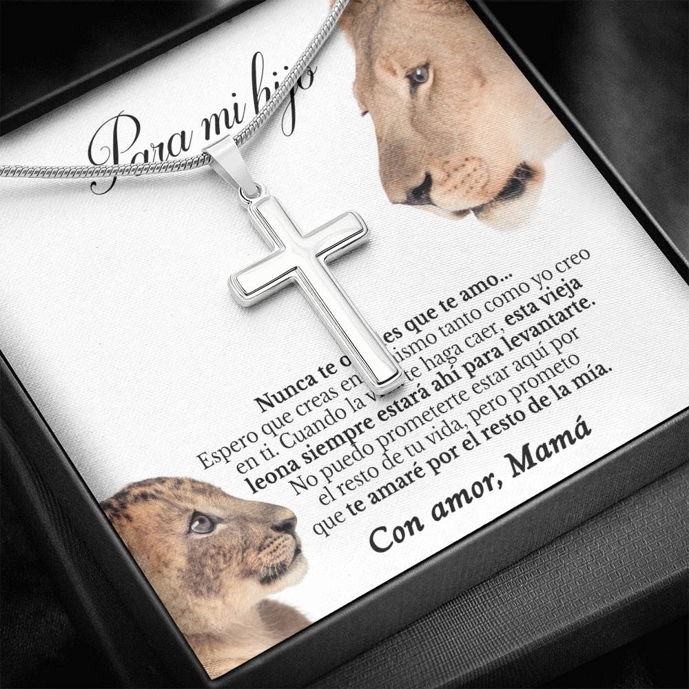 Collar y tarjeta dedicatoria - Cree en ti mismo - Personalizado Cruz