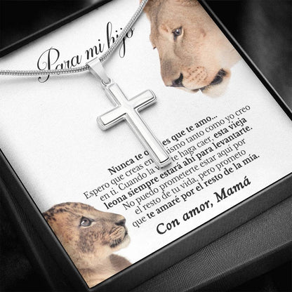 Collar y tarjeta dedicatoria - Cree en ti mismo - Personalizado Cruz